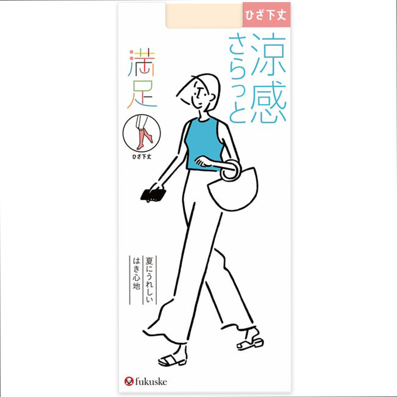 福助 満足 ストッキング ひざ下丈 サマー 22-24cm フクスケ レディース 膝下 夏用 (在庫限り)