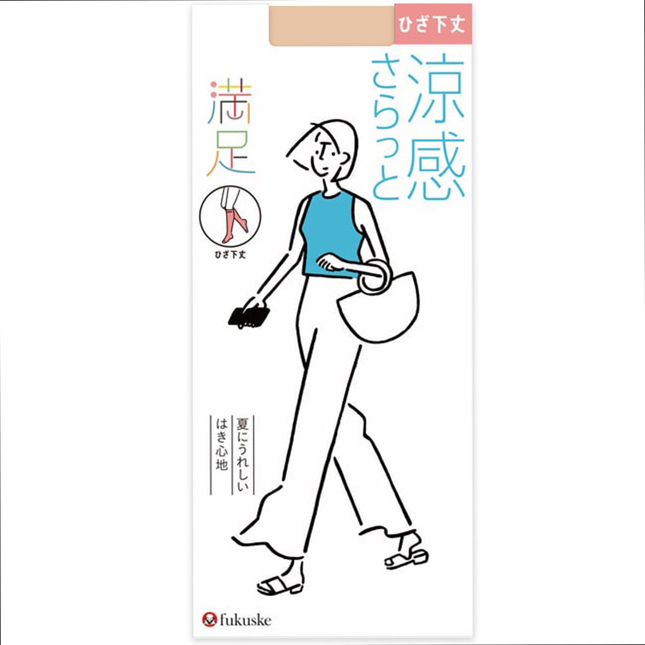 福助 満足 ストッキング ひざ下丈 サマー 22-24cm フクスケ レディース 膝下 夏用