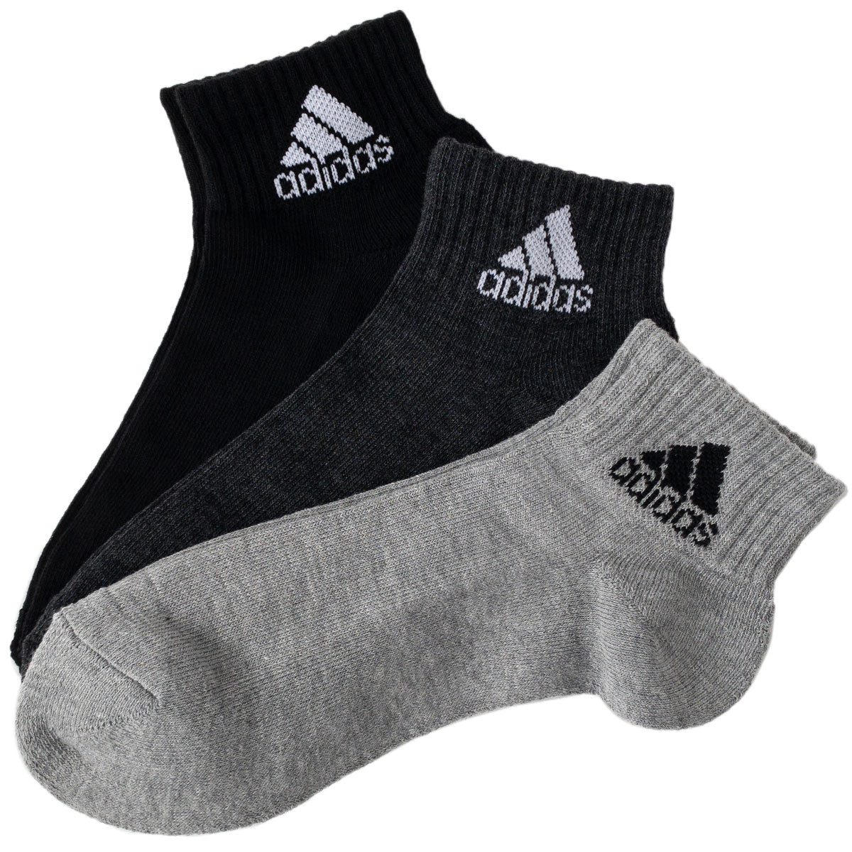adidas 足底クッション ソックス 3足組 24-26cm・26-28cm (アディダス