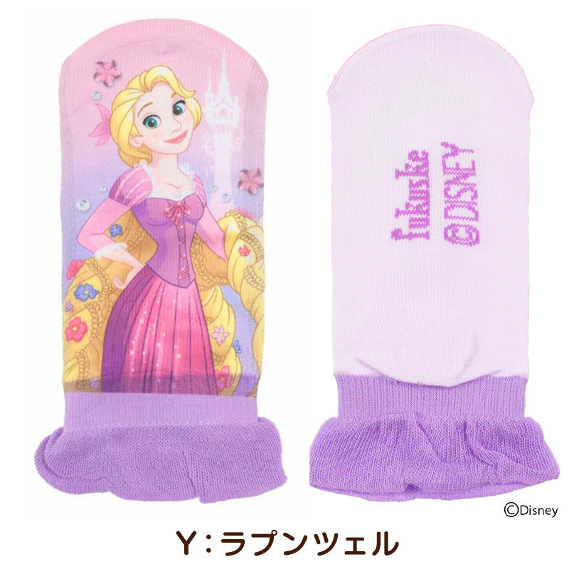ディズニー プリンセス ソックス キッズ 靴下 子供 女の子 スニーカー丈 13-19cm 子ども スニーカーソックス くつ下 Disney エルサ ラプンツェル アリエル ジャスミン 福助