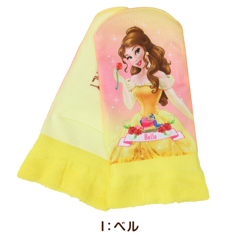 ディズニー プリンセス ソックス キッズ 靴下 子供 女の子 スニーカー丈 13-19cm 子ども スニーカーソックス くつ下 Disney エルサ ラプンツェル アリエル ジャスミン 福助