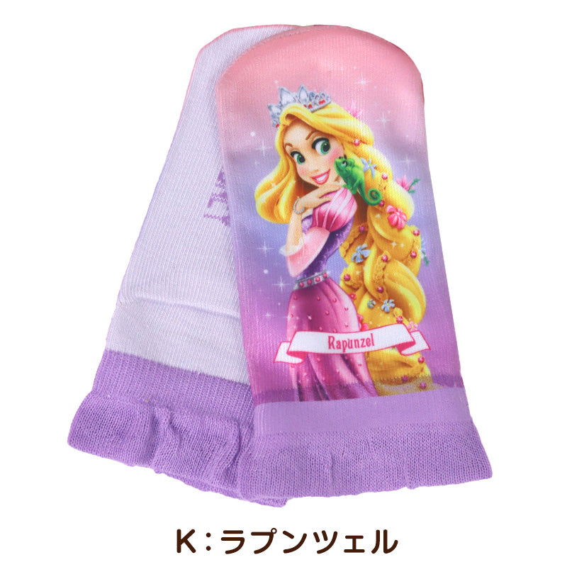 ディズニー プリンセス ソックス キッズ 靴下 子供 女の子 スニーカー丈 13-19cm 子ども スニーカーソックス くつ下 Disney エルサ ラプンツェル アリエル ジャスミン 福助