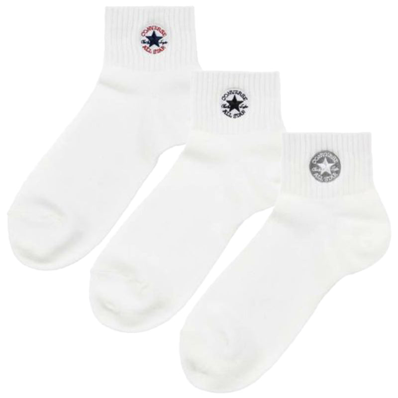 コンバース 片面刺繍 ソックス 3足組 23-25cm 靴下 レディース CONVERSE アソート 3足セット ワンポイント スニーカー くるぶし 福助