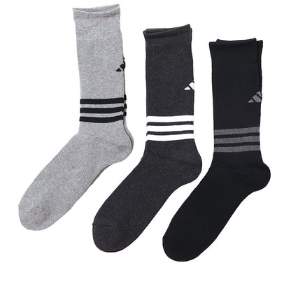 アディダス メンズ 総パイル クルーソックス 3足組 24-26cm～26-28cm adidas ソックス 靴下 男 セット まとめ買い フクスケ