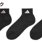 靴下 ショート ソックス メンズ 男子 adidas 3P 24-26/26-28cm 中学生 高校生 黒 男性 紺 くつ下 ワンポイント 丈夫 スポーツソックス 消臭 補強 パイル素材