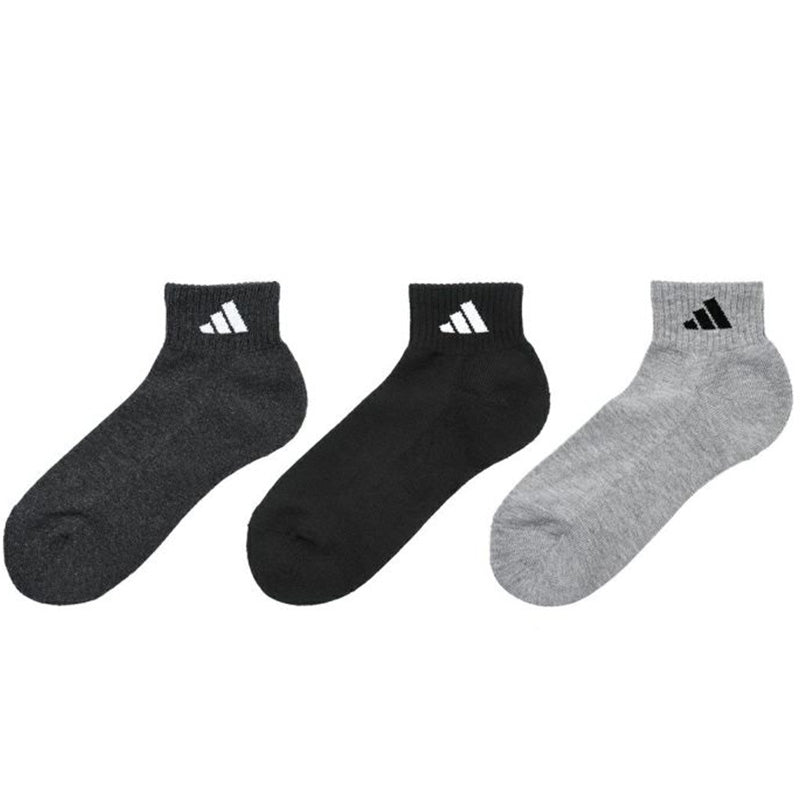 靴下 ショート ソックス メンズ 男子 adidas 3P 24-26/26-28cm 中学生 高校生 黒 男性 紺 くつ下 ワンポイント 丈夫 スポーツソックス 消臭 補強 パイル素材