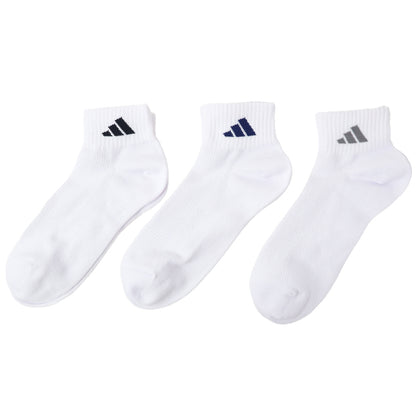 靴下 くるぶし丈 ソックス メンズ 男子 アディダス adidas 3足組 24-26 26-28cm 子ども くつ下 ワンポイント 丈夫 スポーツ 無地 子供 メッシュ ソックス 消臭