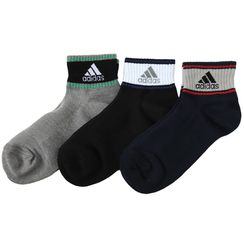 adidas 靴下 子供 キッズ ショートソックス 甲メッシュ 男の子 くるぶし丈 3足組 19-21 21-23 23-25cm アディダス 子ども くつ下 ワンポイント 丈夫 スポーツ 杢 子供用 (在庫限り)