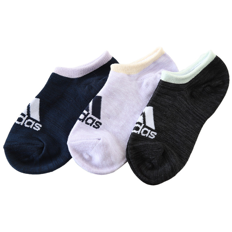 靴下 ソックス 子供用 スニーカーソックス 男子 女子 adidas 3P 19-21cm～22-24cm (アディダス スニーカー 男の子 女の子 短い 補強 消臭 ワンポイント 綿混) (在庫限り)