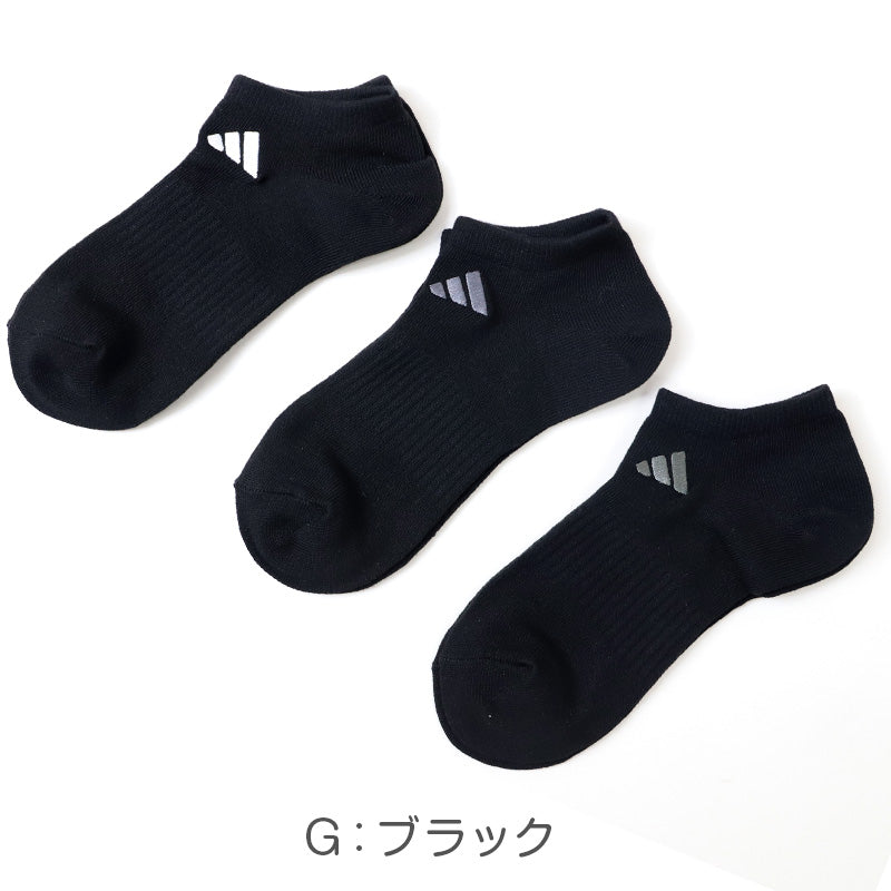 靴下 スニーカーソックス レディース adidas 3足組 23-25cm くるぶし
