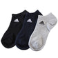 靴下 スニーカーソックス レディース adidas 3足組 23-25cm くるぶし ソックス 女性 女の子 くつ下 ワンポイント 丈夫 スポーツソックス 夏 春 学校 スクール サポート