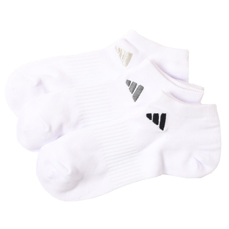 靴下 スニーカーソックス レディース adidas 3足組 23-25cm くるぶし ソックス 女性 女の子 くつ下 ワンポイント 丈夫 スポーツソックス 夏 春 学校 スクール 土踏まずサポート