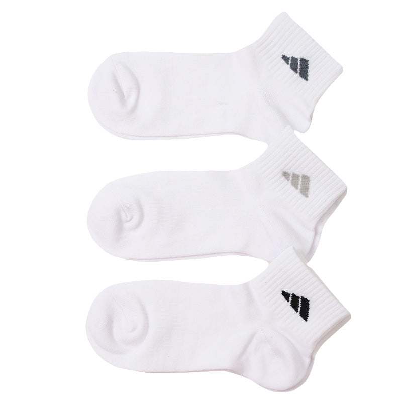 靴下 ショート ソックス くるぶし丈 レディース 女子 adidas 3足組 23-25cm アディダス 女性 ジュニア スポーツ スクールソックス ワンポイント ロゴ 消臭
