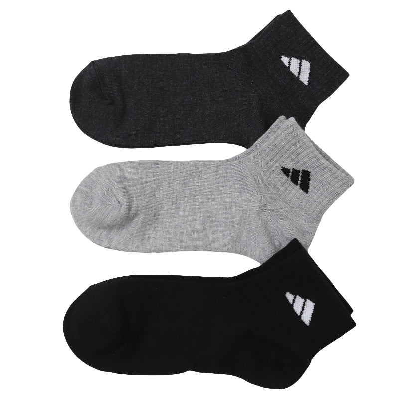靴下 ショート ソックス くるぶし丈 レディース 女子 adidas 3足組 23-25cm アディダス 女性 ジュニア スポーツ スクールソックス ワンポイント ロゴ 消臭