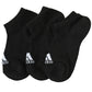 靴下 スニーカー ソックス レディース adidas 3P 23-25cm (女性 adidas 女子 くつ下 ワンポイント 丈夫 スポーツソックス 夏 春 学校 スクール 正面) (在庫限り)