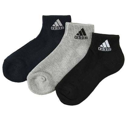 靴下 アディダス レディース ショート丈 ソックス 底パイル 3足組 23-25cm adidas 女性 ジュニア ソックス スポーツ スクールソックス 女子 ワンポイント ロゴ 消臭 足底クッション