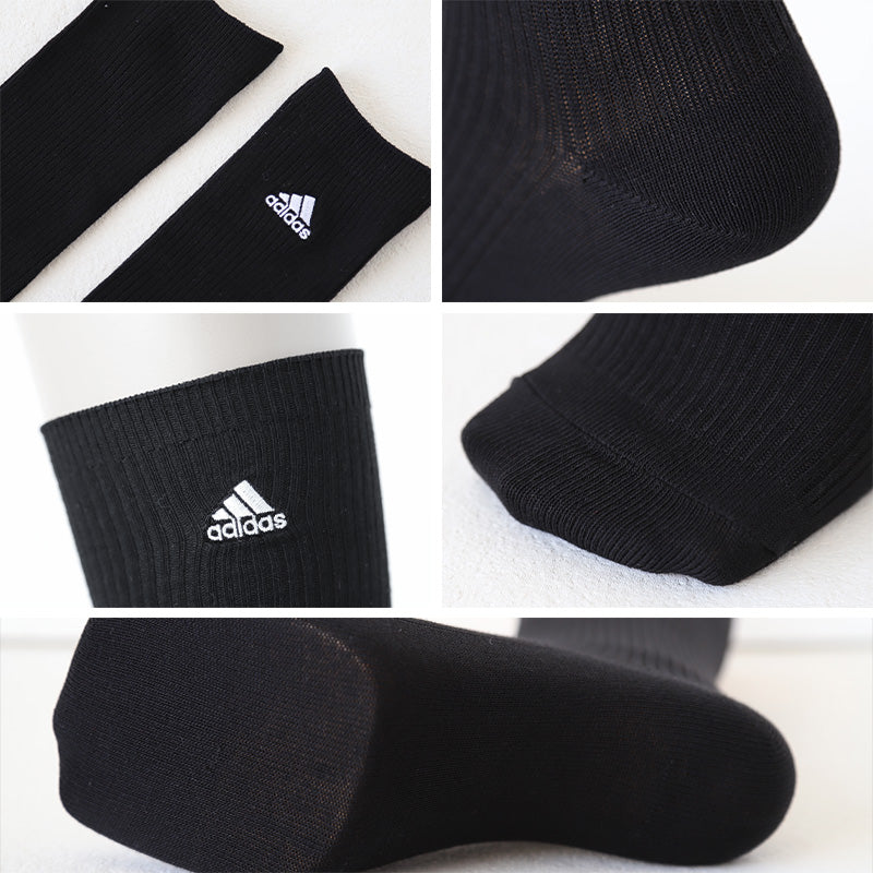 アディダス 靴下 レディース 女子 クルー丈 ソックス 2足組 26cm丈 23-25cm adidas スクールソックス 黒 紺 ワンポイント クルーソックス フクスケ セット (在庫限り)