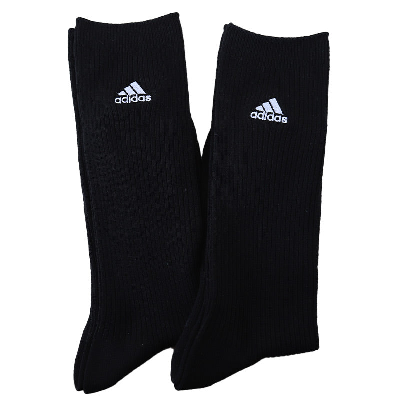 アディダス 靴下 レディース 女子 クルー丈 ソックス 2足組 26cm丈 23-25cm adidas スクールソックス 黒 紺 ワンポイント クルーソックス フクスケ セット (在庫限り)