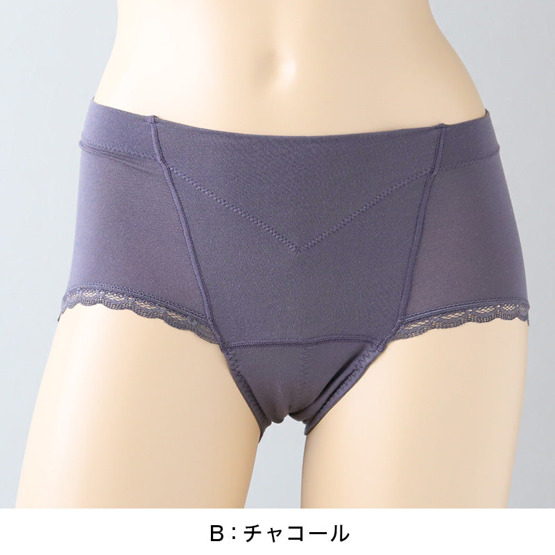 福助 満足 サニタリーショーツ 羽根つき 生理用ショーツ パワーネット内蔵 お腹押さえ 昼用 M～LL レディース ショーツ サニタリー 生理用パンツ 下着 インナー トランクス お腹引き締め 薄手 (在庫限り)