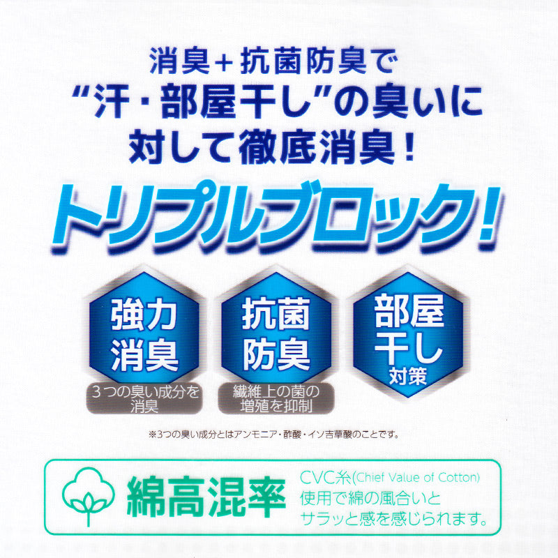 メンズ インナー 半袖 ファブリーズ シャツ 深め vネック 消臭 2枚組 M L LL (綿混 肌着 下着 男性 紳士 アンダー 抗菌 防臭 白 グレー 無地 v首 ビジネス) (在庫限り)