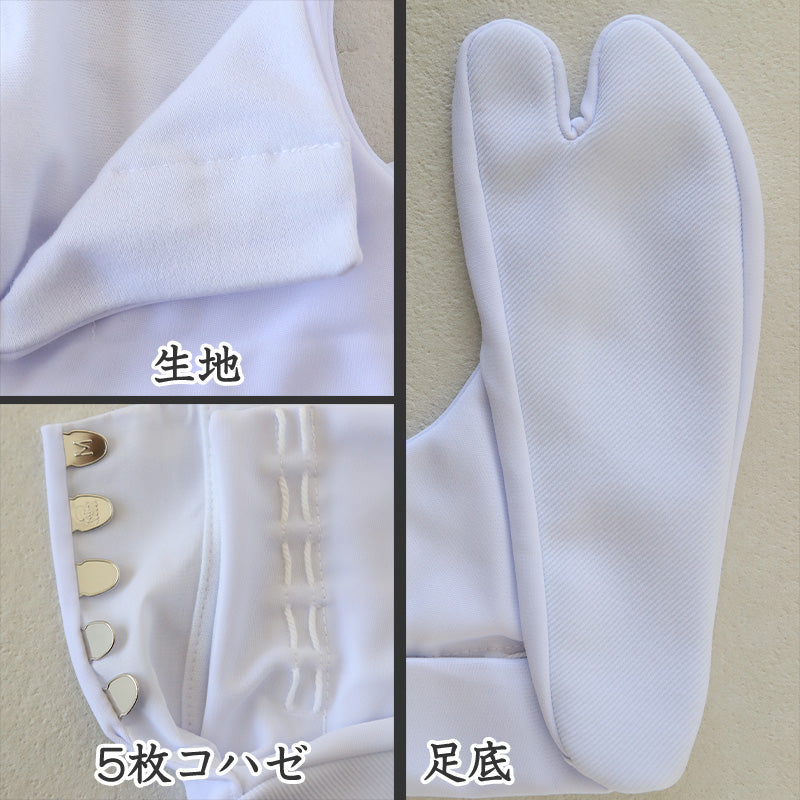 足袋 白 礼装用 福助足袋 5枚コハゼ 男性 女性 日本製  21 21.5 22 22.5 23 23.5 24 24.5 25 25.5 26 26.5 27 27.5 綿混 冠婚葬祭 着物 小物 和装 婦人 紳士 撥水 (在庫限り)