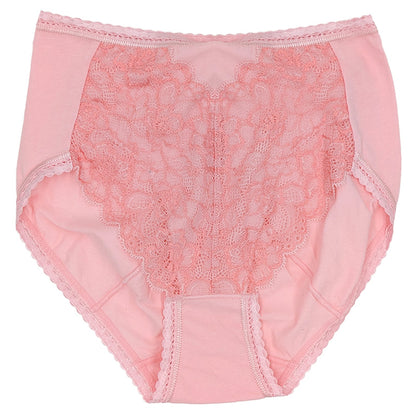 福助 満足 ショーツ レディース 綿 やや深履き フロントレース M～LL 女性 下着 パンツ パンティ コットン インナー レース ずり上がりにくい