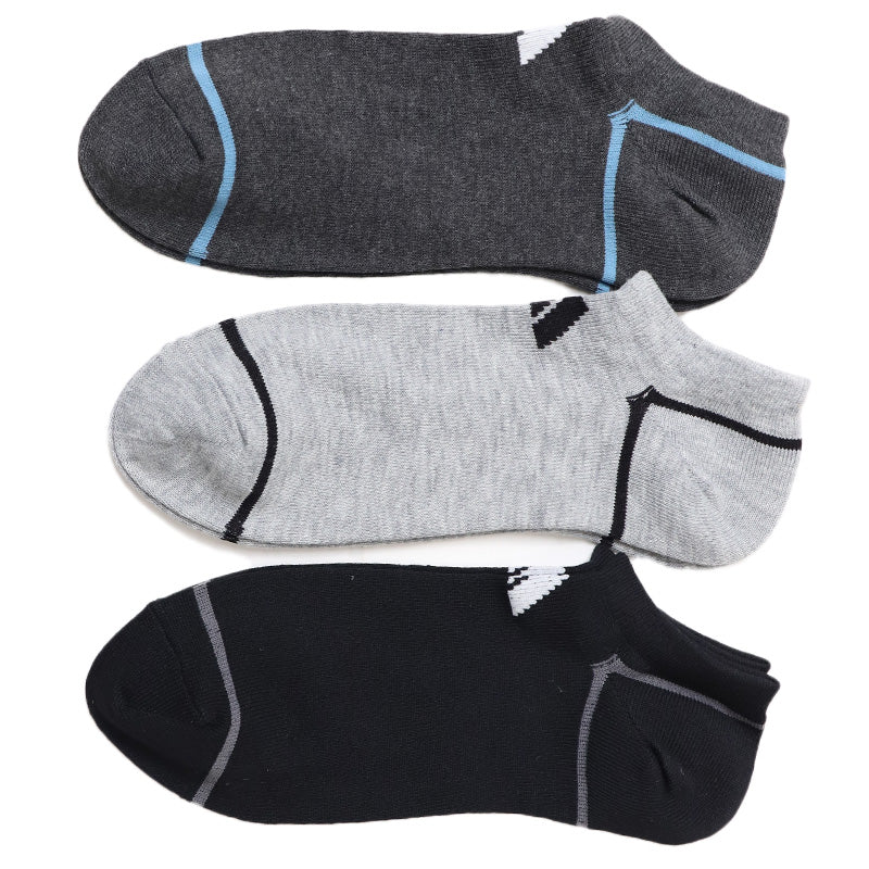 靴下 ソックス スニーカーソックス メンズ 3足 24-26cm 26-28cm アディダス 男性 紳士 補強 短い くるぶし セット メッシュ  (在庫限り)