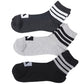 アディダス 靴下 ショートソックス メンズ 男子 adidas 3足組 24-26 26-28cm 中学生 高校生 黒 男性 くるぶし 3足セット くつ下 ワンポイント 丈夫 スポーツソックス グレー (在庫限り)