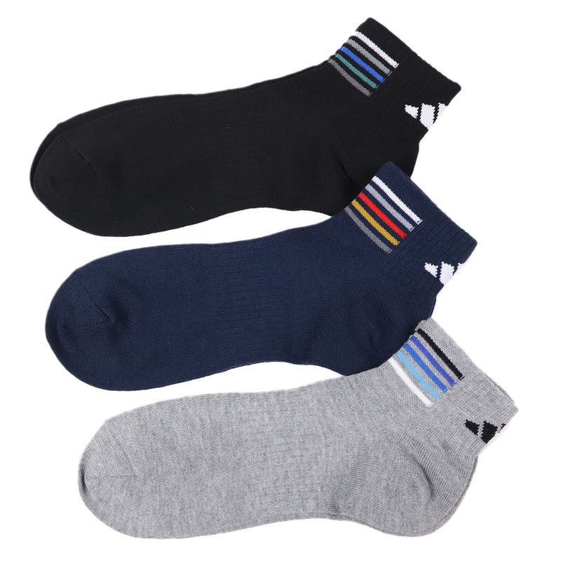 アディダス 靴下 ショートソックス メンズ 男子 adidas 3足組 24-26 26-28cm 中学生 高校生 黒 男性 くるぶし 3足セット くつ下 ワンポイント 丈夫 スポーツソックス グレー (在庫限り)