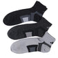 アディダス 靴下 ショートソックス メンズ 男子 adidas 3足組 24-26 26-28cm 中学生 高校生 黒 男性 くるぶし 3足セット くつ下 ワンポイント 丈夫 スポーツソックス グレー (在庫限り)