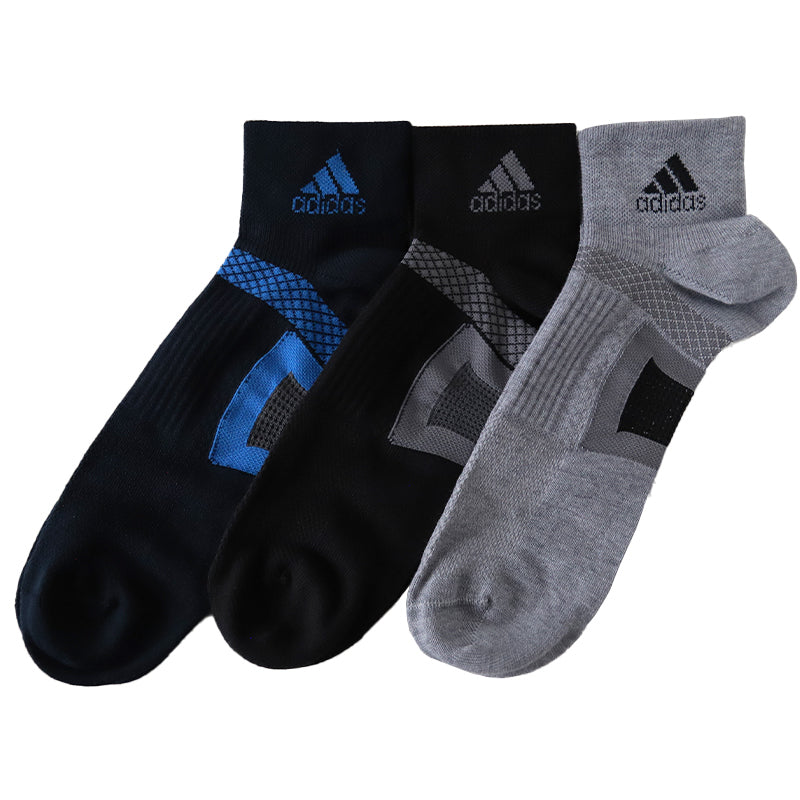 靴下 ショート ソックス メンズ 男子 adidas 3足組 24-26 26-28cm 中学生 高校生 黒 男性 くるぶし くつ下 ワンポイント 丈夫 スポーツソックス 黒 グレー 杢 (在庫限り)