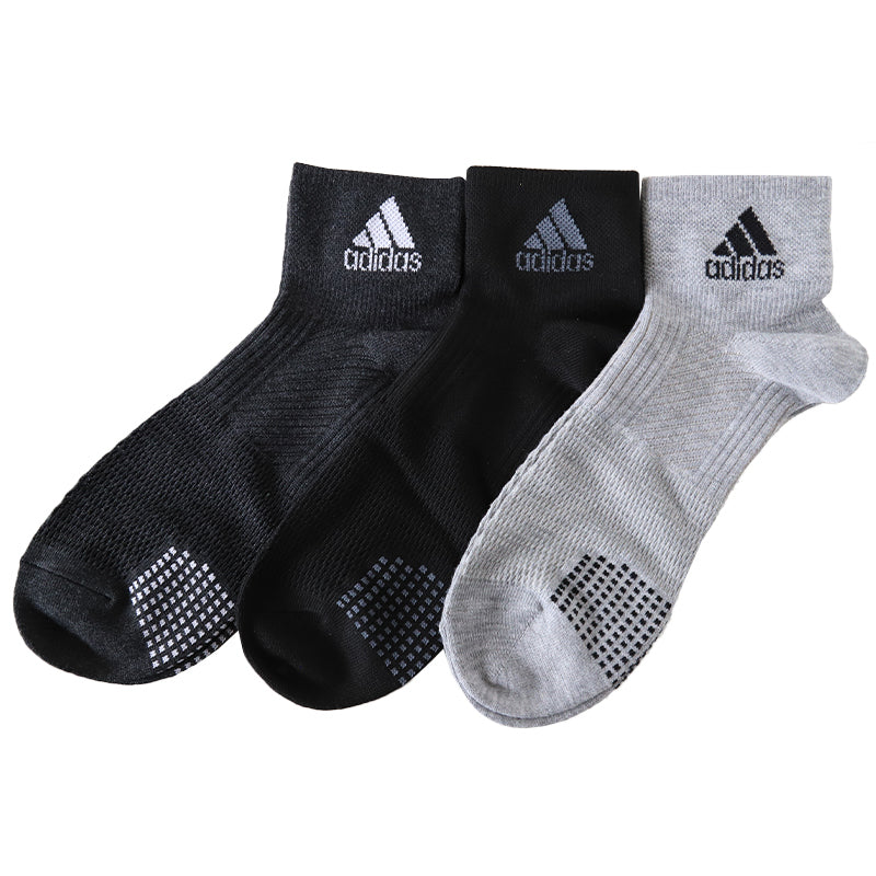 靴下 ショート ソックス メンズ 男子 adidas 3足組 24-26 26-28cm 中学生 高校生 黒 男性 くるぶし くつ下 ワンポイント 丈夫 スポーツソックス 黒 グレー 杢 (在庫限り)