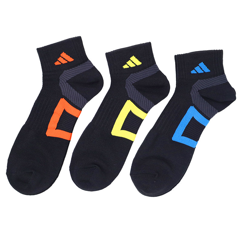 アディダス 靴下 ショートソックス メンズ 男子 adidas 3足組 24-26 26-28cm 中学生 高校生 黒 男性 くるぶし 3足セット くつ下 ワンポイント 丈夫 スポーツソックス グレー