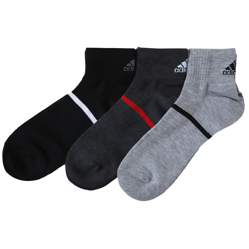 靴下 ショート ソックス メンズ 男子 adidas 3足組 24-26 26-28cm 中学生 高校生 黒 男性 くるぶし くつ下 ワンポイント 丈夫 スポーツソックス 黒 グレー 杢 (在庫限り)