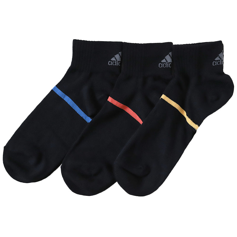 靴下 ショート ソックス メンズ 男子 adidas 3足組 24-26 26-28cm 中学生 高校生 黒 男性 くるぶし くつ下 ワンポイント 丈夫 スポーツソックス 黒 グレー 杢 (在庫限り)