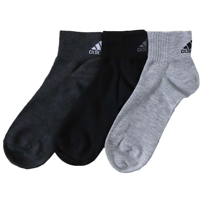 靴下 ショート ソックス メンズ 男子 adidas 3足組 24-26 26-28cm 中学生 高校生 黒 男性 くるぶし くつ下 ワンポイント 丈夫 スポーツソックス 黒 グレー 杢 (在庫限り)