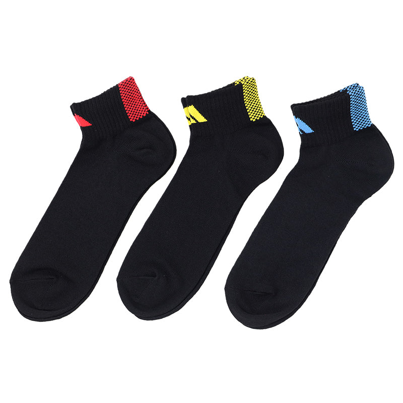 アディダス 靴下 ショートソックス メンズ 男子 adidas 3足組 24-26 26-28cm 中学生 高校生 黒 男性 くるぶし 3足セット くつ下 ワンポイント 丈夫 スポーツソックス グレー