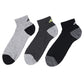 アディダス 靴下 ショートソックス メンズ 男子 adidas 3足組 24-26 26-28cm 中学生 高校生 黒 男性 くるぶし 3足セット くつ下 ワンポイント 丈夫 スポーツソックス グレー