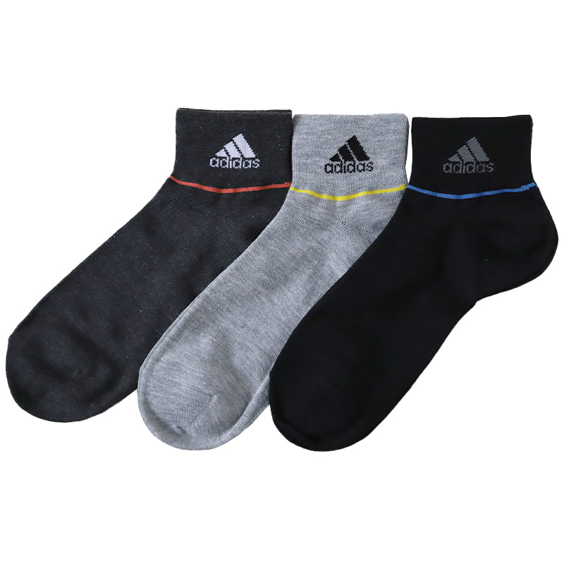 靴下 ショート ソックス メンズ 男子 adidas 3足組 24-26 26-28cm 中学生 高校生 黒 男性 くるぶし くつ下 ワンポイント 丈夫 スポーツソックス 黒 グレー 杢 (在庫限り)