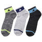 靴下 ショート ソックス メンズ 男子 adidas 3足組 24-26 26-28cm 中学生 高校生 黒 男性 くるぶし くつ下 ワンポイント 丈夫 スポーツソックス 黒 グレー 杢 (在庫限り)