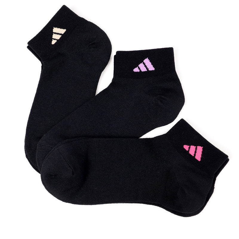 靴下 スニーカー ソックス レディース 女子 adidas 3足組 23-25cm アディダス くるぶし スニーカー丈 女の子 短い ワンポイント スクール (在庫限り)