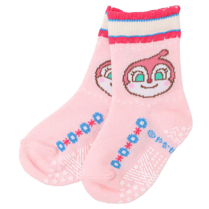 アンパンマン 靴下 キッズ ベビーソックス クルー丈 男の子 女の子 滑り止め 9～14cm 子供 かわいい ソックス キャラクター靴下 ベビー キャラクター すべり止め ドキンちゃん コキンちゃん
