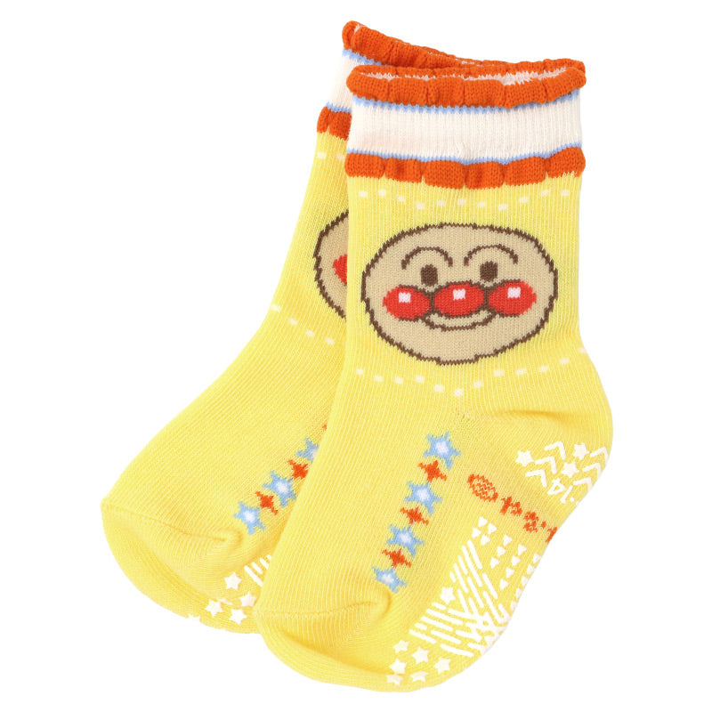 アンパンマン 靴下 キッズ ベビーソックス クルー丈 男の子 女の子 滑り止め 9～14cm 子供 かわいい ソックス キャラクター靴下 ベビー キャラクター すべり止め ドキンちゃん コキンちゃん