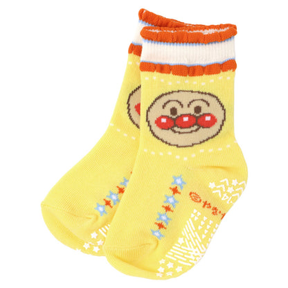 アンパンマン 靴下 キッズ ベビーソックス クルー丈 男の子 女の子 滑り止め 9～14cm 子供 かわいい ソックス キャラクター靴下 ベビー キャラクター すべり止め ドキンちゃん コキンちゃん