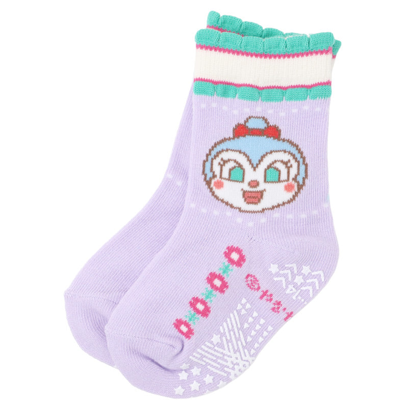 アンパンマン 靴下 キッズ ベビーソックス クルー丈 男の子 女の子 滑り止め 9～14cm 子供 かわいい ソックス キャラクター靴下 ベビー キャラクター すべり止め ドキンちゃん コキンちゃん