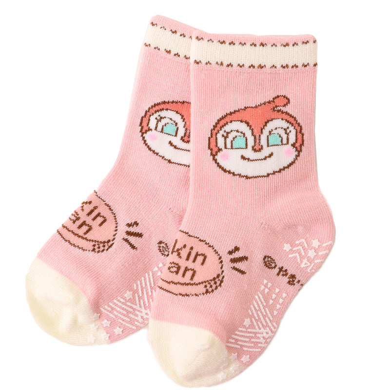 アンパンマン 靴下 キッズ ベビーソックス クルー丈 男の子 女の子 滑り止め 9～14cm 子供 かわいい ソックス キャラクター靴下 ベビー キャラクター すべり止め ドキンちゃん コキンちゃん