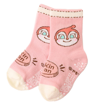 アンパンマン 靴下 キッズ ベビーソックス クルー丈 男の子 女の子 滑り止め 9～14cm 子供 かわいい ソックス キャラクター靴下 ベビー キャラクター すべり止め ドキンちゃん コキンちゃん