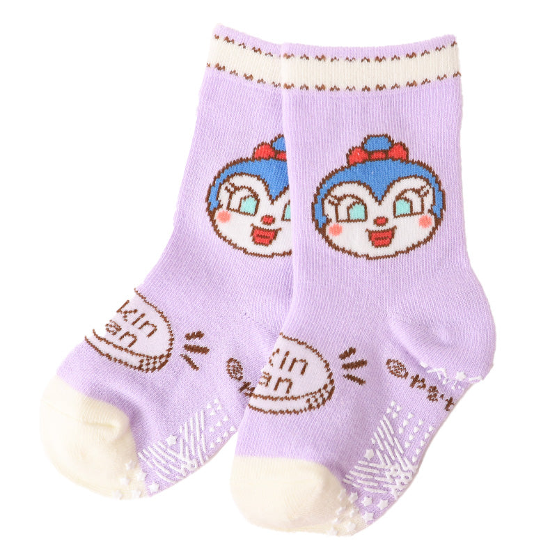 アンパンマン 靴下 キッズ ベビーソックス クルー丈 男の子 女の子 滑り止め 9～14cm 子供 かわいい ソックス キャラクター靴下 ベビー キャラクター すべり止め ドキンちゃん コキンちゃん