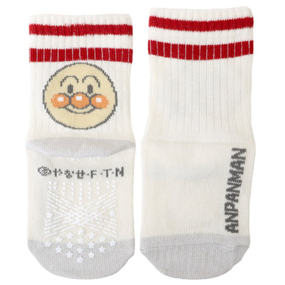 アンパンマン ベビーソックス 滑り止め 靴下 キッズ 男の子 女の子 クルー丈 9 - 14cm かわいい 子供 ソックス 保育園 キャラクター靴下 バイキンマン ドキンちゃん コキンちゃん だだんだん 福助 フクスケ