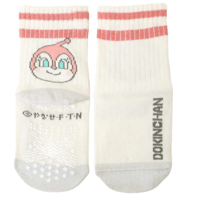 アンパンマン ベビーソックス 滑り止め 靴下 キッズ 男の子 女の子 クルー丈 9 - 14cm かわいい 子供 ソックス 保育園 キャラクター靴下 バイキンマン ドキンちゃん コキンちゃん だだんだん 福助 フクスケ